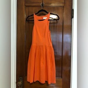 Amanda Uprichard Orange Silk Dress